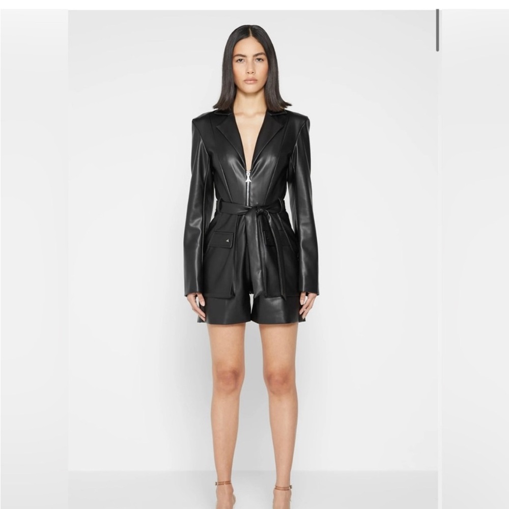Maniere De Voir Black Blazer-Style Jumpsuit